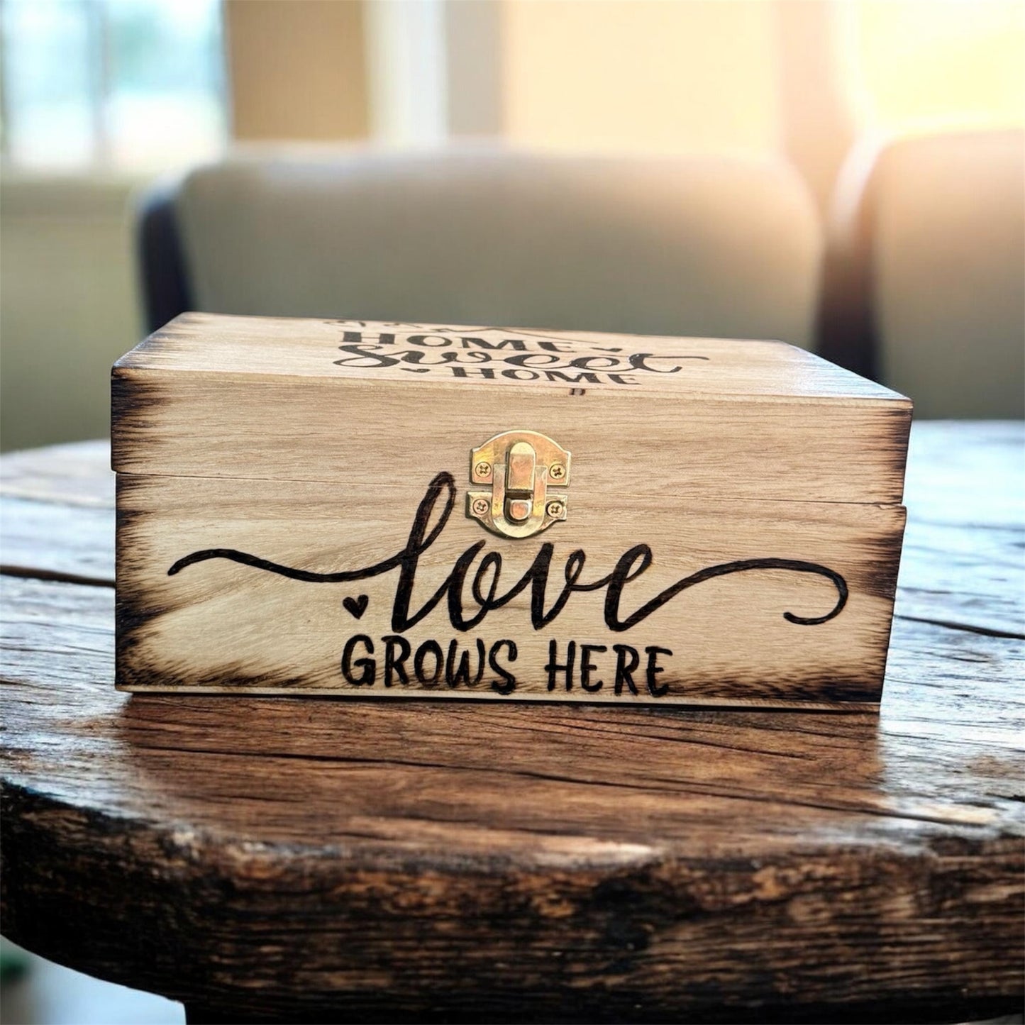 Home Sweet Home Engraved Wood Box