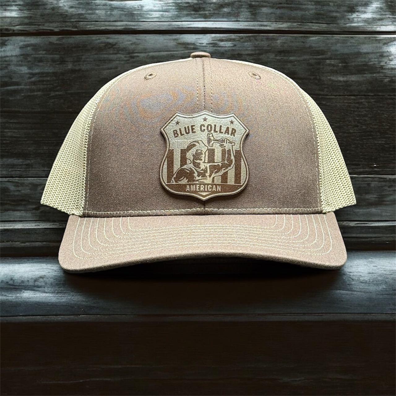 Blue Collar American Badge Patch Richardson 112 Trucker Hat