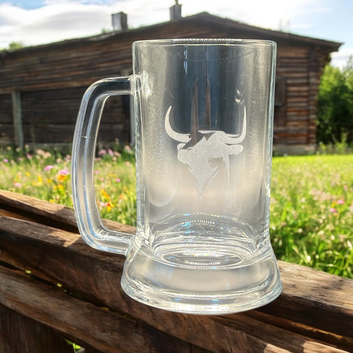 Lasered Engraved 16 oz Beer Mug