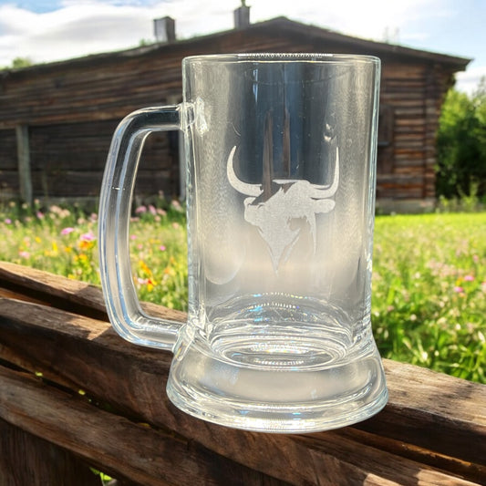 Lasered Engraved 16 oz Beer Mug