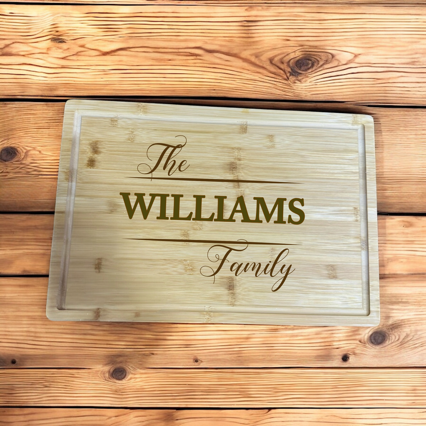 Engraved Bamboo 18" Large Wood Charcuterie Board