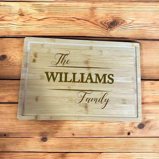 Engraved Bamboo 18" Large Wood Charcuterie Board